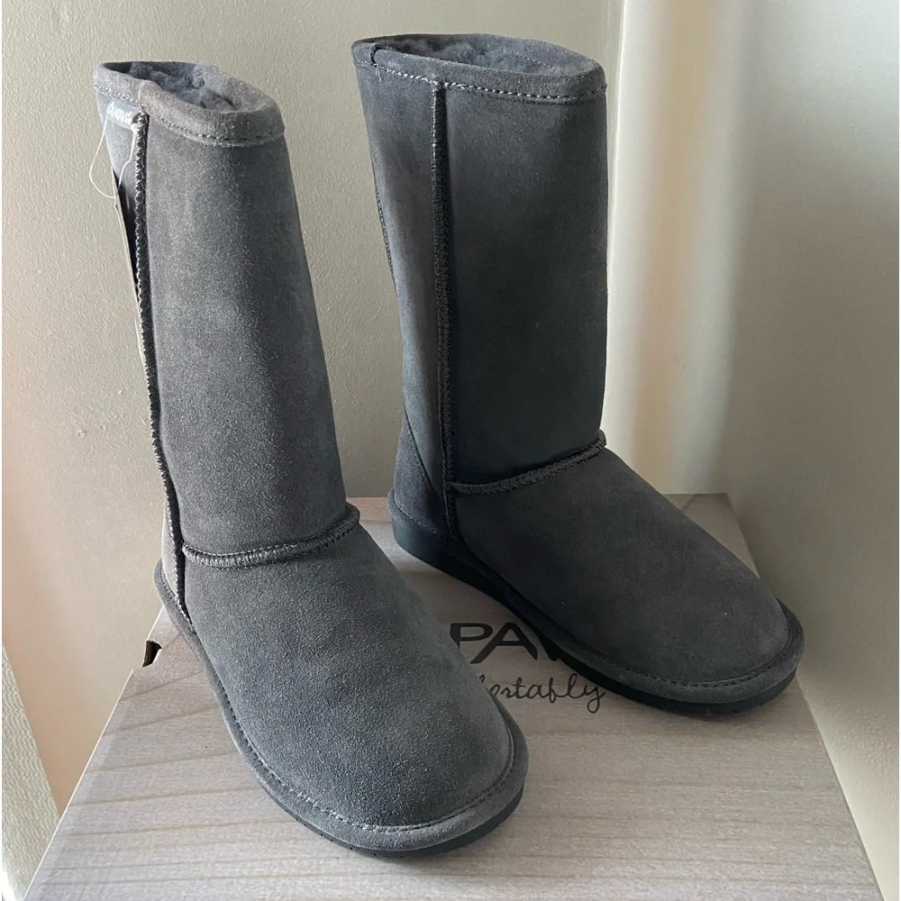 NEW!Bearpaw Emma Charcoal Boots Size 6